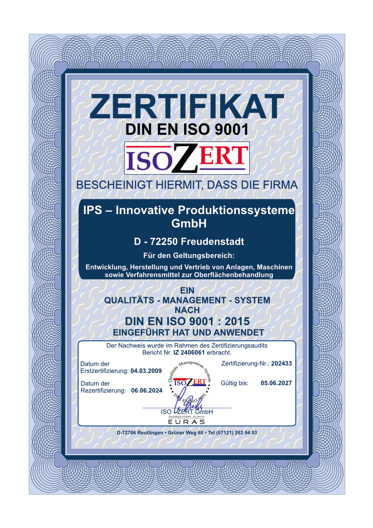 Zertifikat DIN EN ISO 9001