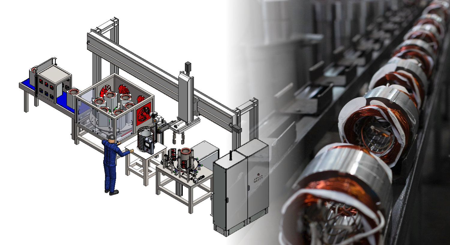Unsere Maschine erm&ouml;glicht eine pr&auml;zise und effiziente Produktion von Elektromotoren.